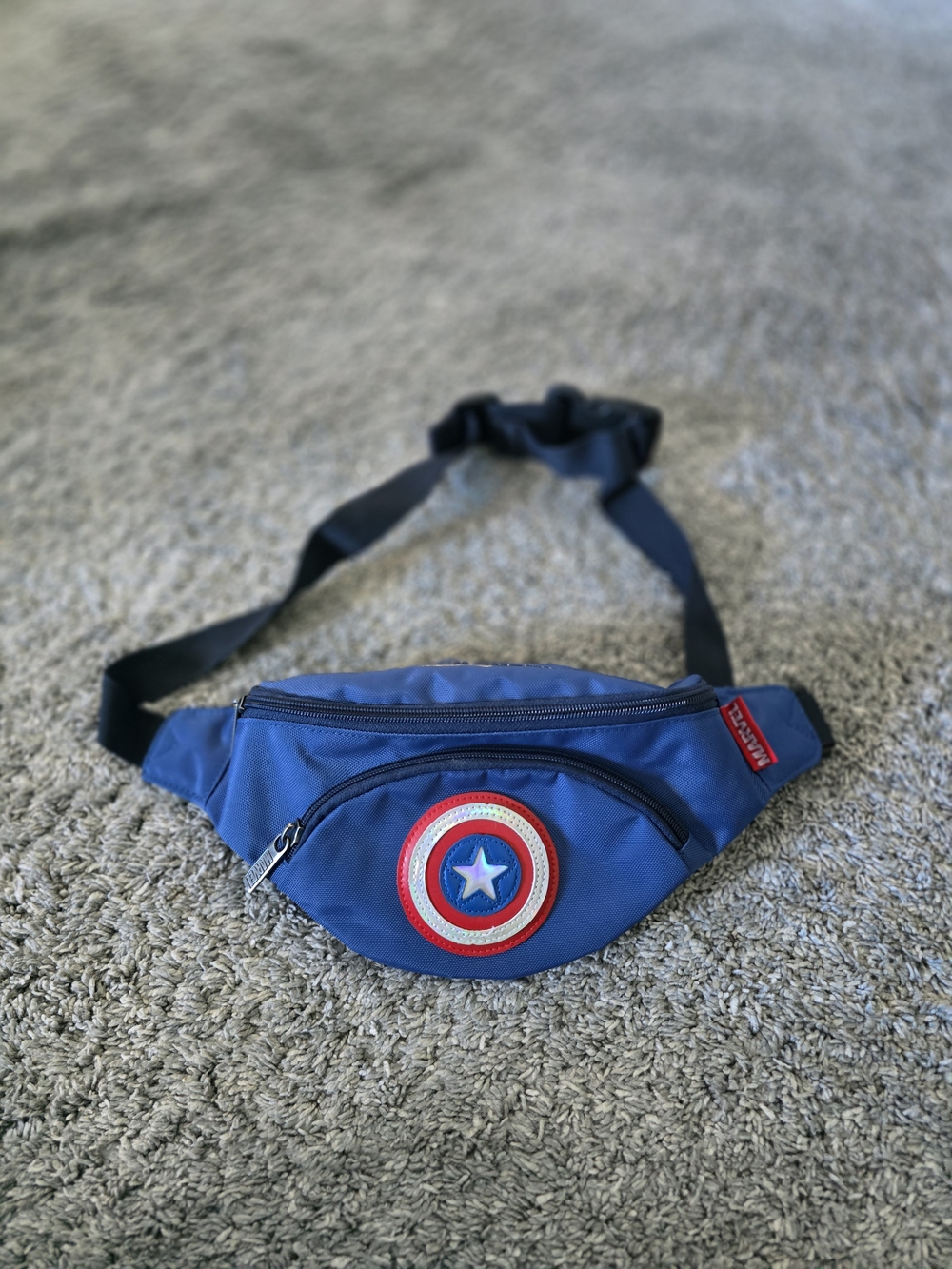 Marvel Captain America Blue Fanny Pack with Shield Patch